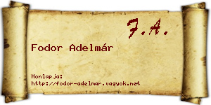 Fodor Adelmár névjegykártya